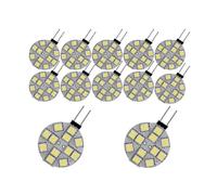 (As show, One size) 12pcs G4 Lights Led Side Pin Base Round G4 5050 12smd Led Rv Light Home Reading Light, White