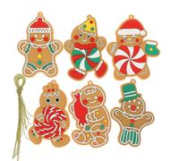 (As show, One size) 12pcs Gingerbread Man Hanging Ornament Christmas Tree Decoration Xmas Pendant Hanging Decoration