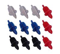 (As show, One size) 12pcs Plastic FreeFlow Liquor Spirit Bottle Pourer Bar Wine Cocktail Spout Stopper