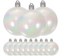 (As show, One size) 12pcs Plastic Globes White Bulbs Hanging Decor Wedding Christmas Ornaments