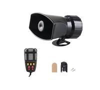 (As show, One size) 12V 7 Sounds 120DB Wireless Electronic Siren Loud Car Warning Alarm Fire Siren Horn Car Accessories