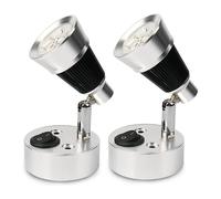 (As show, One size) 12V LED Spot Wall Reading Light, 2pcs Auto LED Light Adjustable Switch Interior Van Light for RV, Boat, Yacht