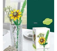 (As show, One size) 167 Particles (Sunflower) Lego The Orchid Plants with Artificial Flowers for Home Decor, Adult Crafts, Botanical Collection, Mother's Day Gift