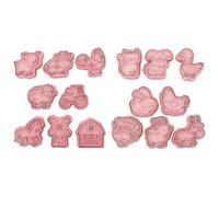 (As show, One size) 16pcs Farm Animals Pattern Biscuits Cutters Cookie Stamps Fondant Pastry Mould