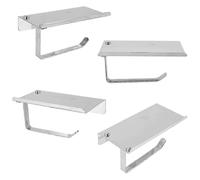 (As show, One size) 18X9X7cm Luxury Silver Stainless Wall Mounted Bathroom Toilet Paper Holder Rack Tissue Roll Stand f