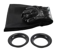 (As show, One size) 1pair Durable Rubber Sandblasting Gloves 60cm Heavy Duty Working Protective Sandblaster Gloves compatible-DT