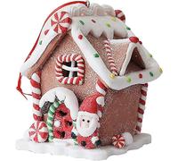 (As show, One size) 1Pc Christmas VillageChristmas Lighted House Decoration, Winter White Mini Christmas Cottage Village House OrnamentsChristmas Lighted House Decoration