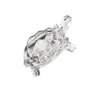 (As show, One size) 1pc Glass Crystal Turtle Ornament Feng Shui Fortune Adornment Crystal Crafts