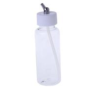 (As show, One size) 1PC Plastic 100cc Airbrush Bottles Jars Lid Adapter Dual-Action Siphon Feed New White
