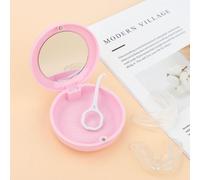 (As show, One size) 1PCS (cherry blossom powder, about 88*32mm) Invisible Braces Box Orthodontic Dentures Box Portable Storage Box,Case Box for aligners and retainers