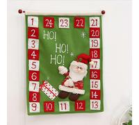 (As show, One size) 1pcs Christmas Ahead Calendar for Kids Santa Claus Countdown A Reusable Wall Decor with 24 Pockets to Fill Hanging Ornament for Home Bedroom