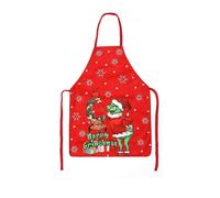(As show, One size) 1pcs Christmas Grinch Apron B, Adult Washable Bib Kitchen Apron with Santa Claus Pattern for Kitchen Decoration Restaurant Painting Crafts, Household