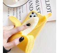 (As show, One size) 1PCS Phone case For iPhone 13 Pro Max Three Dimensional Creative Decompression Mobile Phone Case 3D Funny Cute Soft Silicone Squeeze Open Banana Stres