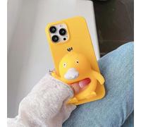 (As show, One size) 1PCS Phone case, For iPhone XR Three Dimensional Creative Decompression Mobile Phone Case 3D Funny Cute Soft Silicone Squeeze Little yellow duck Stres