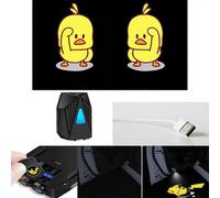 (As show, One size) 1pcs (Waving Little Yellow Duck) Dynamic Car Welcome Light Wireless Induction Projector Rechargeable Welcome LED Car Lights Fit All Car And Motorcycle