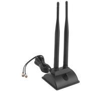 (As show, One size) 2.4G/5G Dual-Band Antenna with 6.5Ft Extension Cable 6DB Magnetic Base Wireless Network Card WIFI SMA Antenna
