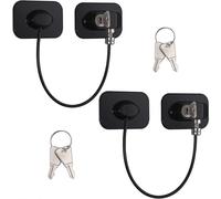 (As show, One size) 2 Fridge Locks for Kids, Fridge Door Lock Cabinet Window Lock with 4 Keys, Strong Adhesive Lock Restrictor Cable Door for Baby Sliding Door Drawers (B