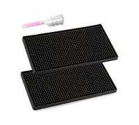 (As show, One size) 2 Pack Bar Mat, Non Slip Rubber Bar Service Mats Spill Mat for Coffee Bars Kitchen Restaurants ,wit