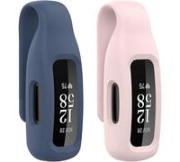 (As show, One size) (2 Pack)Compatible for Fitbit Inspire 2 Clips with Steel Sheet, Solid Color Silicone Inspire Accessory Clip, Wine Red, Lavender