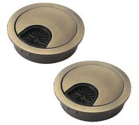 (As show, One size) 2 Pack Desktop Cable Grommets 60mm Metal Cable Hole, Round Hole Cover For Organizing Desk Cables (bronze) p