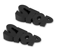 (As show, One size) 2 Packs Door Stop Decorative, Door stop Wedge Cute Door Stops Rubber Black Non-Slippery for Home, School, Office, English letter STOP silicone door st