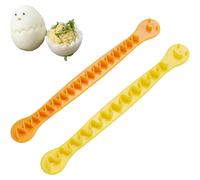 (As show, One size) (2 Pc)egg Divider Tool Egg Cutter Flower Shaped Egg Tool Set Egg Cutter Quick Egg Slicer Tool Egg Modeling, Zigzag, Wavy, For Cutting Hard Boiled Eggs