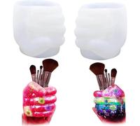 (As show, One size) 2 PCS Hand Resin Mold Kit, Silicone Molds Making Kit for Beginners Model Hands Storage Box Art Craft Mold Pen Holder (Right& Left)
