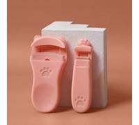 (As show, One size) 2 Pcs Mini Cat Paw Eyelash Curler Kits, Professional Cute Portable Eyelash Curler, Premium Elastic Silicone Eyelash Curler for Daily Uses