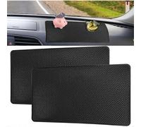 (As show, One size) 2 PCS PVC Dashboard Mat 20*13cm Reusable Car Anti-Slip Mat Dashboard Anti-Slip Mat for Mobile Phone IPod Electronic Devices Glasses Pens