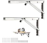 (As show, One size) 2 Pieces 400mm Stainless Steel Wall Folding Bracket, Folding Console Bracket, Heavy Duty Folding Bracket, Folding Shelf Brackets for Garage Workbench