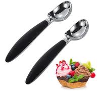 (As show, One size) 2 Pieces Cream Scoop, Ice Cream Scoops, Large Ice Cream Scoop, Stainless Steel Ice Cream Scoops, with Non-Slip Plastic Handle, for Cookies and Serving