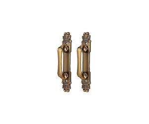 (As show, One size) 2 pieces/set of antique barn door handles (brass, hole spacing 104mm), European style door handles, antique cabinet handles, cabinet hardware accessor