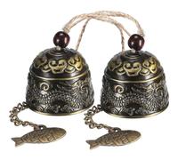 (As show, One size) 2 Pieces Vintage Dragon Wind Chimes, Classical Chinese Feng Shui Metal Bells Good Luck Bless Bells Indoor Outdoor Handmade Wind Chimes for Garden and