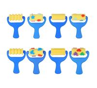 (As show, One size) 2 Set Drawing Sponge Brush Funny Graffiti DIY Tool Sponge Brush for Kids Children Girls (4pcs Roller Brush and 4pcs Random Pattern Printing Roller Bru
