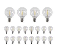 (As show, One size) 20 Pcs G40 LED Replacement Light Bulbs E12 Screw Base Shatterproof LED Globe Bulbs for Solar String