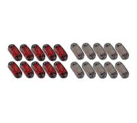 (As show, One size) 20 Pcs Led 2.5inch 2 Diode Light Oval Clearance Trailer Truck Side Marker Lamp Yellow Red