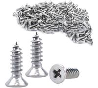 (As show, One size) 200pcs M3 x 10mm Wood Screws, Small Flat Head Screws, Self Tapping Screws, Full Thread