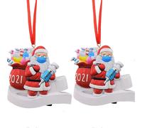 (As show, One size) 2021 Christmas Ornament Santa Claus with Face Cover Christmas Tree Tradition Home Decor Decoration Xmas Creative Gift for Family