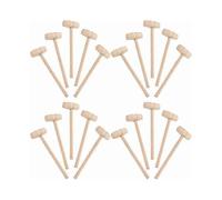 (As show, One size) 20pcs Mini Wooden Hammer Diy Small Unfinished Painting Hammer Toy For Kids, Wooden Crab Mallets Chocolate Seafood Harmer Hammering And Nailing Toys