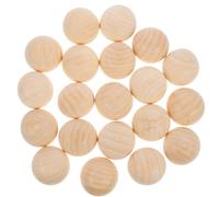 (As show, One size) 20pcs Unfinished Half Wooden Balls Mini Hemisphere Half Craft Balls for DIY Projects Kids Arts and Craft Supplies (Light Yellow 40mm)