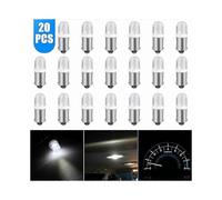 (As show, One size) 20x 12V Pure White BA9S LED Instrument Panel Light 1815 Dash Gauge Interior Bulb