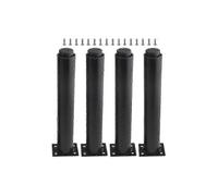 (As show, One size) (25-42cm, black) Set of 4 strong adjustable metal furniture legs-YuJia_A