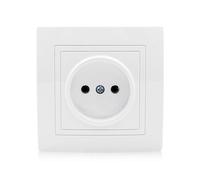 (As show, One size) 250V/16A European Single Flat Plug Outlet Recessed Power Outlet EU Wall Panel Socket High Temperature Resistance