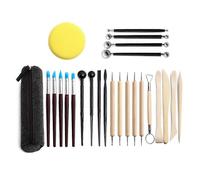 (As show, One size) 25Pcs Clay Sculpting Tools Ball Stylus Dotting Ceramic Pottery Carving with Storage Bag for Engraving Embossing