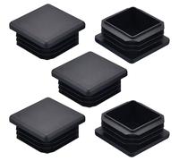 (As show, One size) 25PCS Plastic Square Tube Cap Chair Leg Caps, Metal Tube Cap, Durable Non-Slip and Practical, 40x40mm Inside Square Plastic Cap