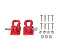 (As show, One size) 2Pc Universal U Shape Ring Track Racing Style Tow Hook Decoration for Any Car SUV Truck (Red)