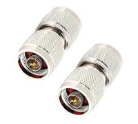(As show, One size) 2pcs 50ohms Brass N Type Male to Male Adapter Straight Connector