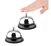 (As show, One size) 2PCS Call Bell 3.35 Inch Diameter, Call Bells with Stainless steel Construction, Desk Bell Service Bell for Hotels, Hotel Bell, Dinner Bell and Teache