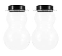 (As show, One size) 2pcs Christmas Snowman Empty Bottles Reusable Beverage Holder Drinking Bottles