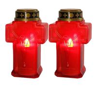 (As show, One size) 2pcs Creative Cross Candle Lights Flameless Candle Lights Church Candle Lights for Sacrifice